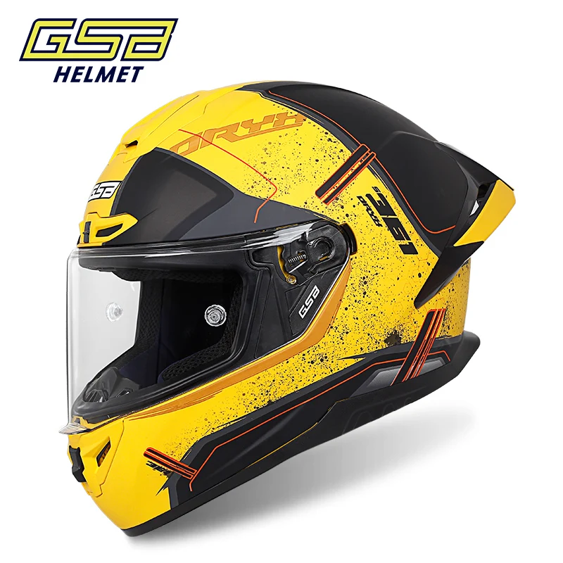 Gsb Donglaiye Joint Motorcycle Helmet Men's and Women's Large Tail Wing National Trend Motorcycle Full-cover Helmet 361gt