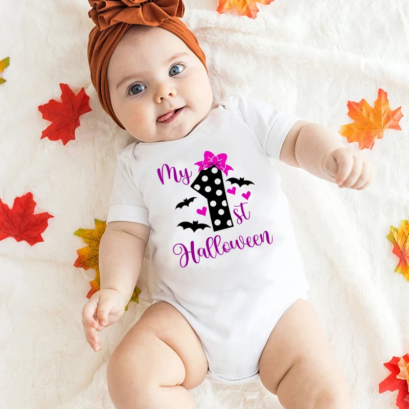 My 1st Halloween Baby Bodysuit Girls Boys Cute Romper Toddler Halloween Costume Infant Clothes First Halloween Baby Gift