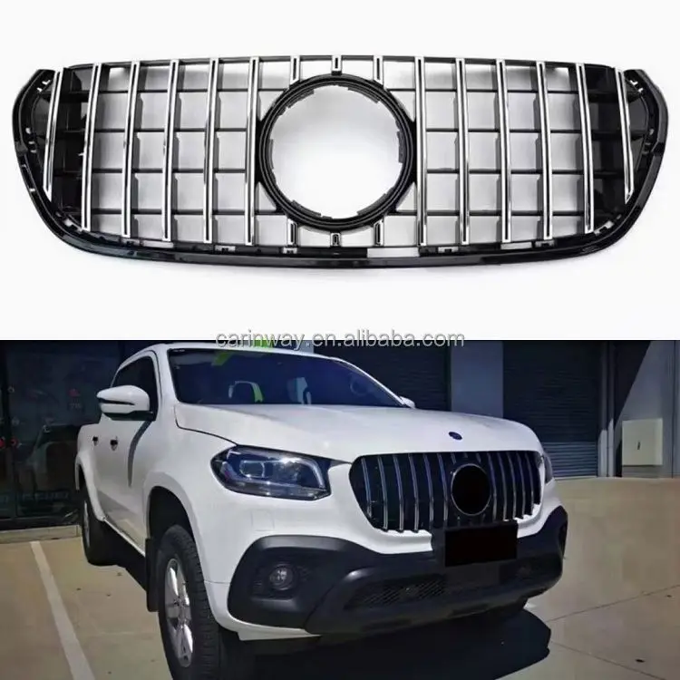 Good Quality black & Chrome Radiator grill car GT Front grille for Mercedes Benz X class 2018 pick up grilles