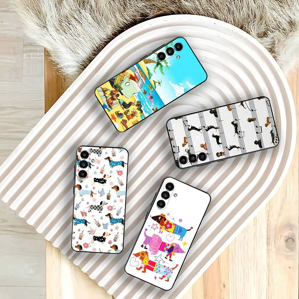 

Dachshund Phone Case For Samsung Galaxy A73,31,32,72,41,53,52,71,22,5G,Note,J7,8,9 Soft Black Cover