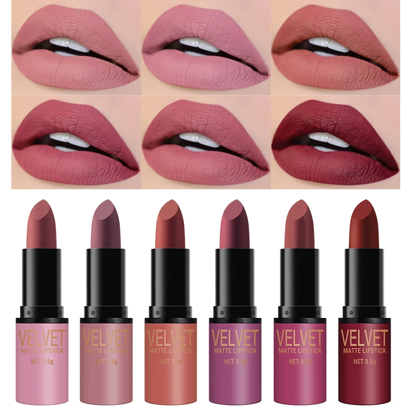 Langmanni matte lipstick set with matte finish, waterproof and not easy to stick to cups, 6-color gift box lipstick set