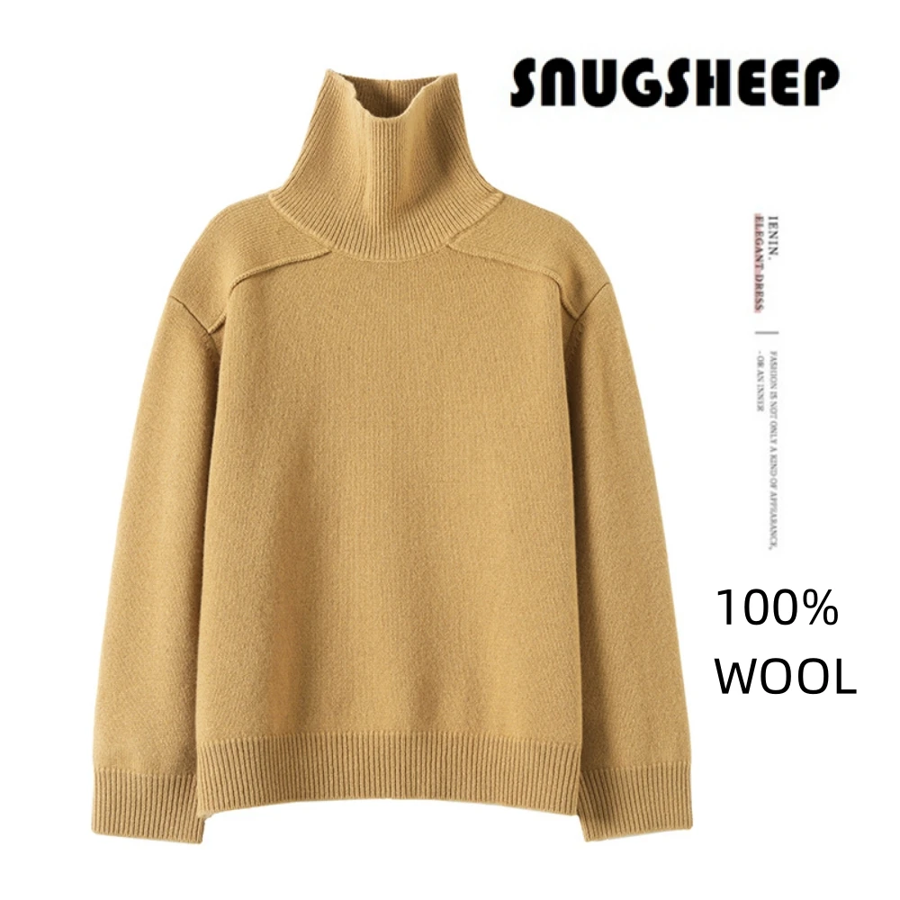 

turtle neck pullover top women wool sweater clothes 2024 brown clothes winter sweaters womens long sleeve luxury woman oversized