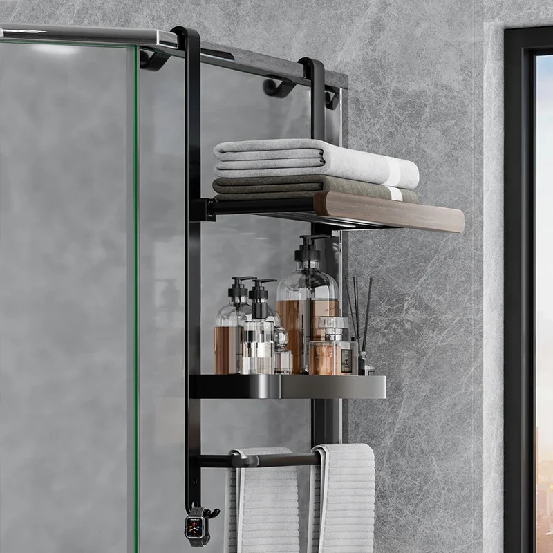 

Toilet: Towel rack, punch-free bathroom, toilet, shower room