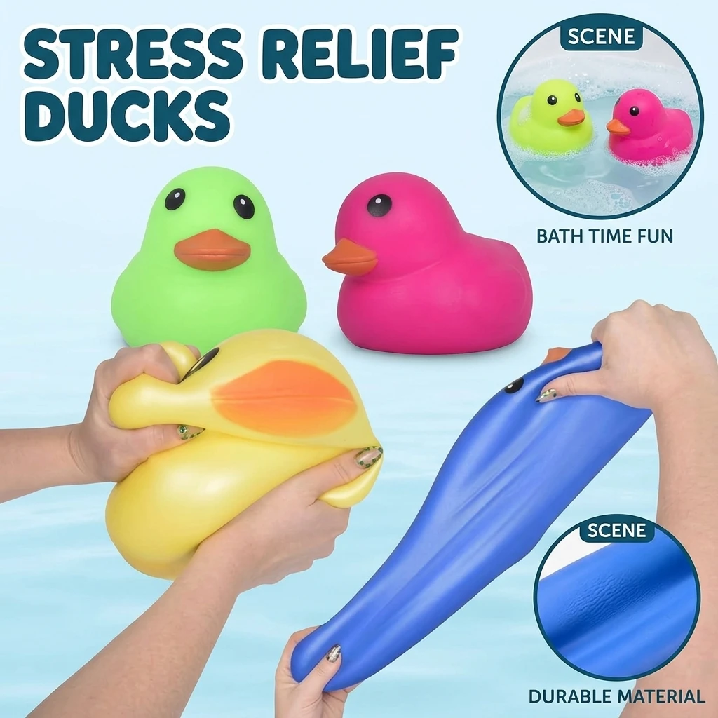 15CM Rubber Yellow Duck Pinching Toy with Music Squeezing Release Feature for Kids Interactive Fun