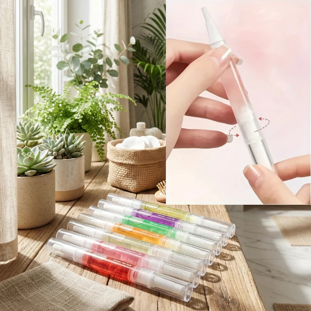 15 قطعة قلم زيت بشرة الفراولة خالي من البارابين مع شمع العسل ومنشط مغذي لبشرة الأظافر التالفة وترطيبها