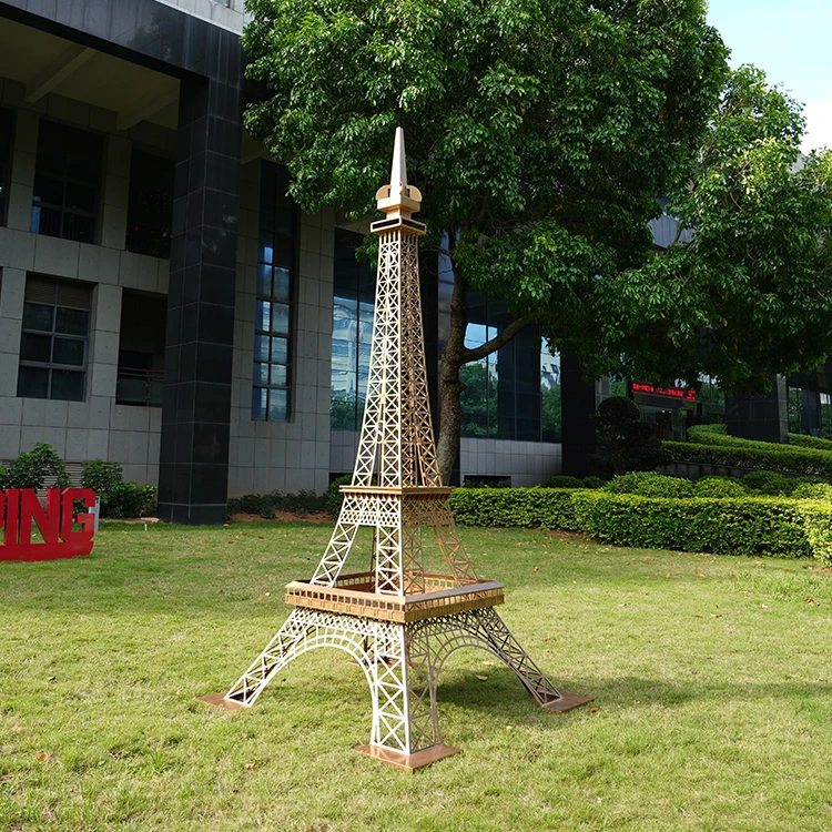 #￥Modern Famous Metal Crafts Decoration Customized Size Large Stainless Steel Eiffel Tower Sculpture Welding Technique