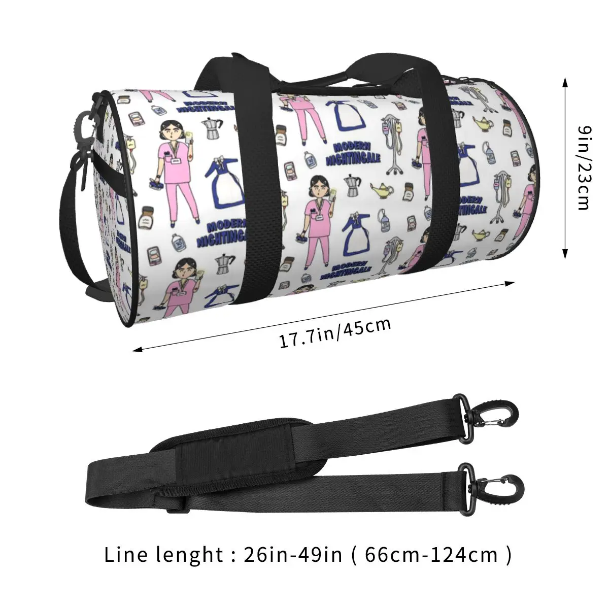 Enfermera En Apuros NURSE Sports Gym Bag For Exercise Sports Handbags Women Men Weekender Duffel Bags with Pocket for Travel