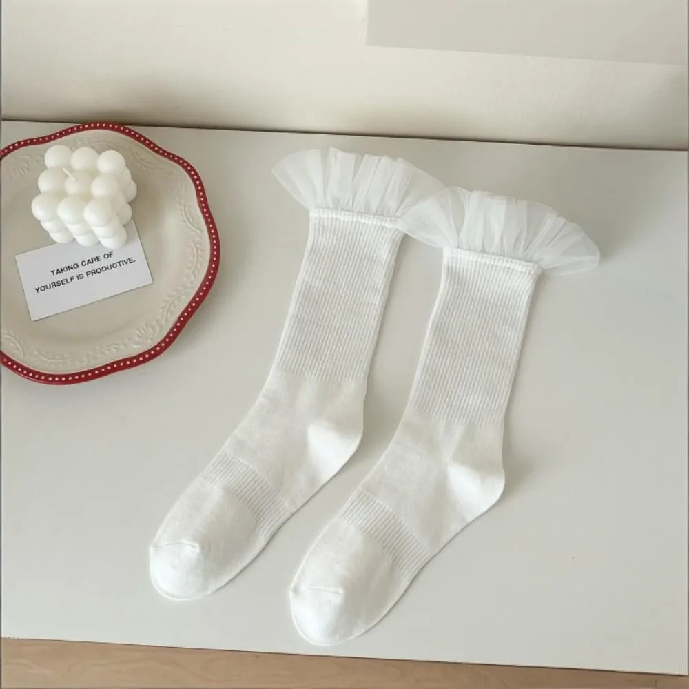 

Breathable Lolita Socks Anti-slip Ballet Trendy Ballet Stockings Japanese Style Comfortable Lace-trimmed Stockings