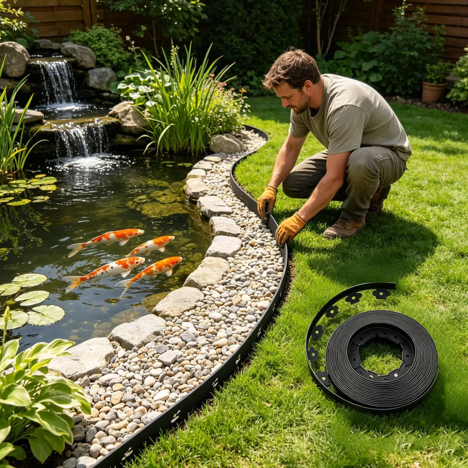 Bordure de jardin flexible et portable de 5 mètres, facile à poser, pour parterres de fleurs, bordures de plantes, allées, gravier, pelouse, jardin