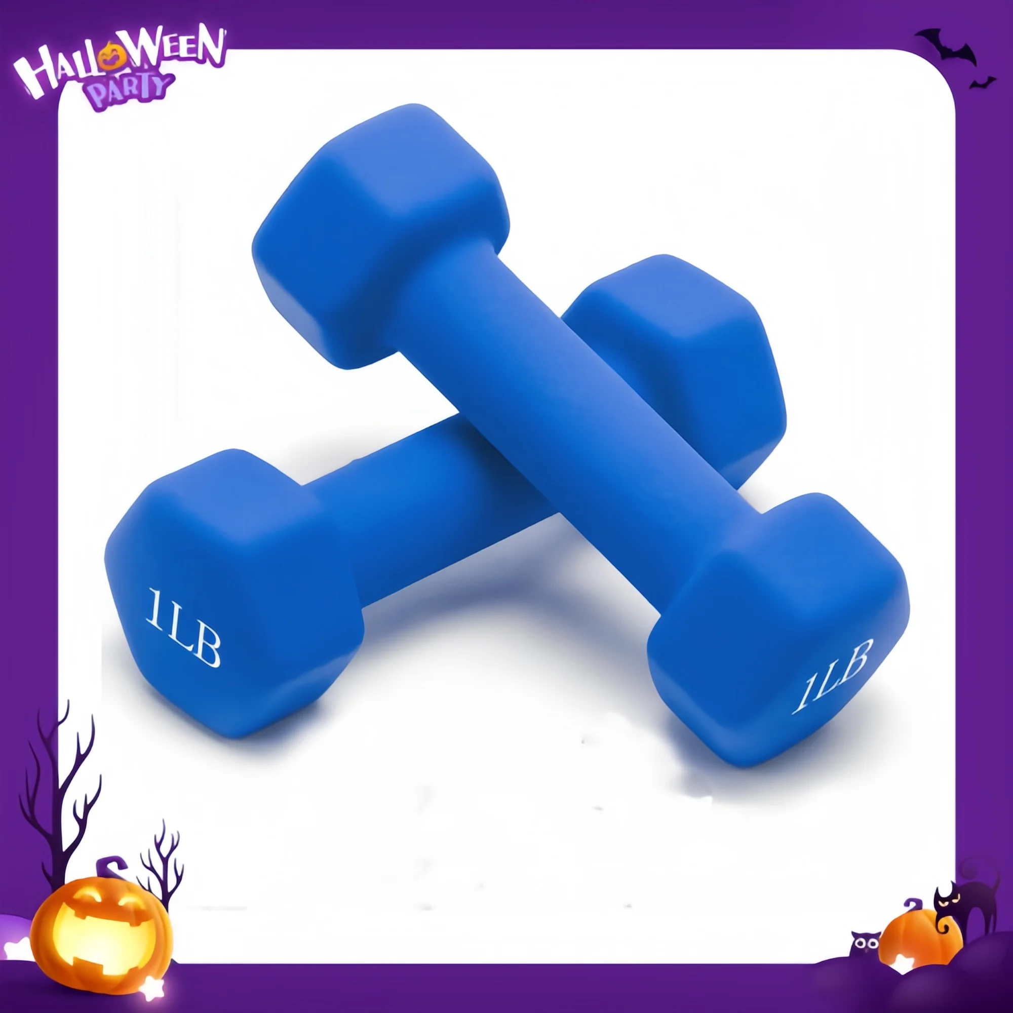 دمبل سداسي بـ 10 ألوان 1-15 رطل - نيوبرين غير قابل للانزلاق لصالة الألعاب الرياضية المنزلية