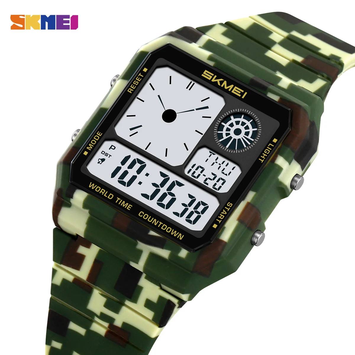 

SKMEI мужские светящиеся часы молодежные часы для отдыха цифровая электроника женские водонепроницаемые спортивные наручные часы мирового времени Reloj Hombre