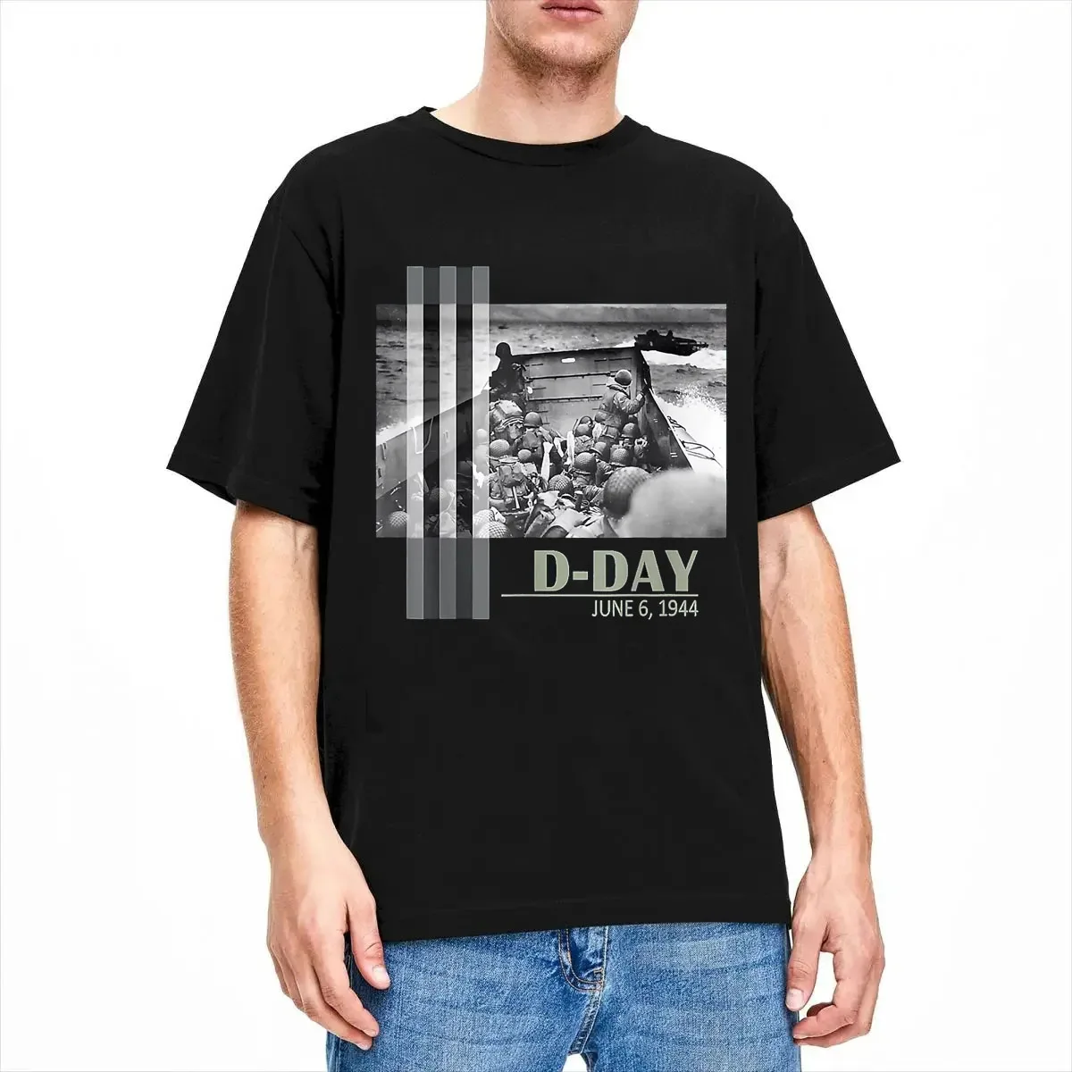 D-Day 06 Juin 1944 WW2 Normandie Landings - Operation Overlord T-Shirt Short Sleeve Casual Cotton O-Neck Men T Shirt