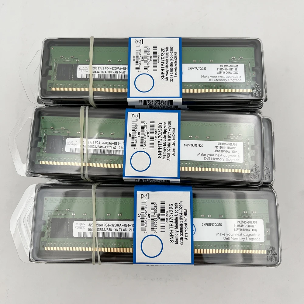 Memoria de servidor para DELL SNPHTPJ7C/32G, 32GB, piezas, PC4-3200AA, DDR4, 1 HMAA4GR7CJR8N-XN