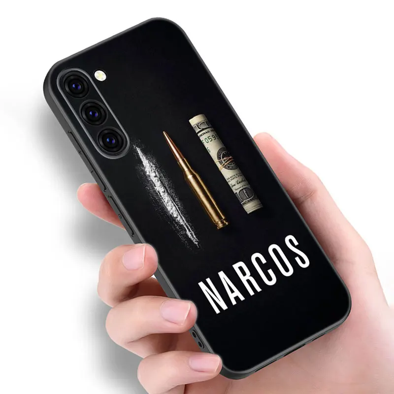 Narcos TV Series Pablo Escobar Black Silicone Phone Case For Samsung Galaxy S20 S21 S23 S24 FE S22 Ultra S8 S9 S10 Plus