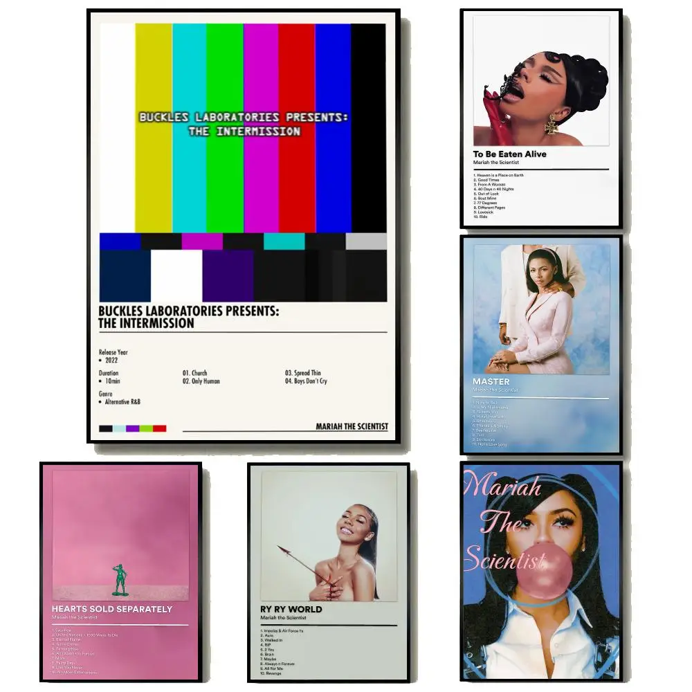 R&B Singer M-Mariah the Scientist Poster Modern Minimalist Wall Art Prints for Home Decor Interior Bedroom Living Room