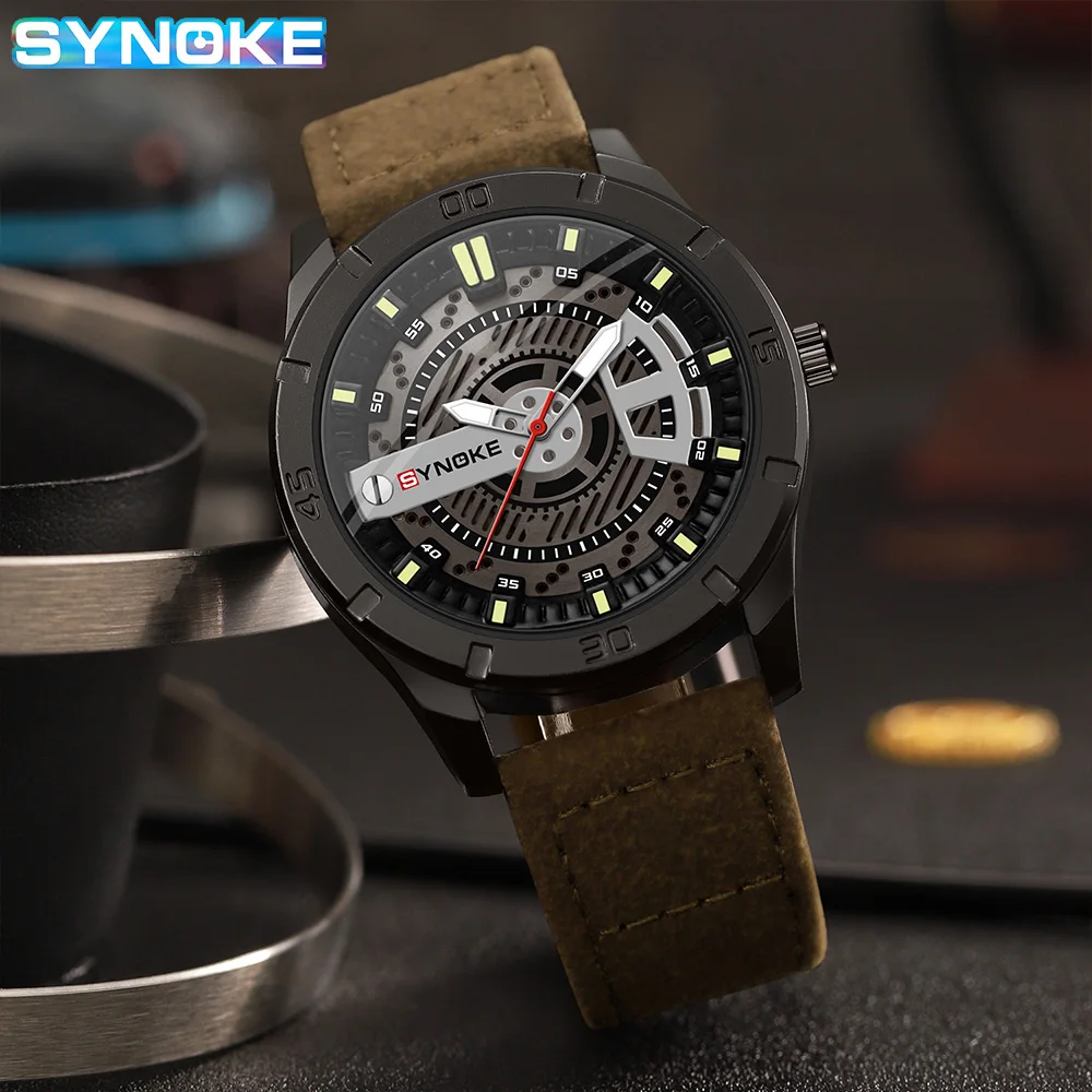 SYNOKE Men Quartz Watch Fashion Simple Business Belt Quartz Watch For Men Watch Student Wristwatch Sports Non Mechanical New