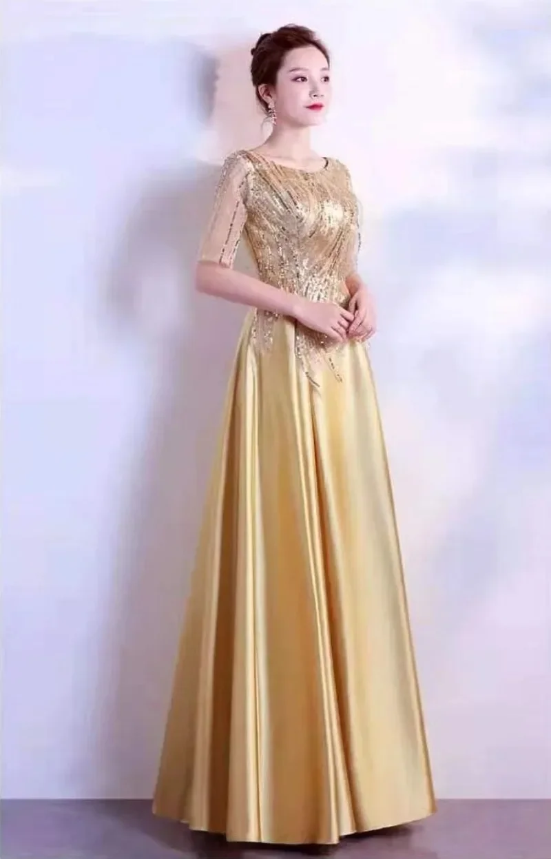 Autumn Women Sequins Long Satin Slip Dress Spaghetti Strap Party Dress Elegant Gold Silk Sexy Maxi Long Dress Club Wear New