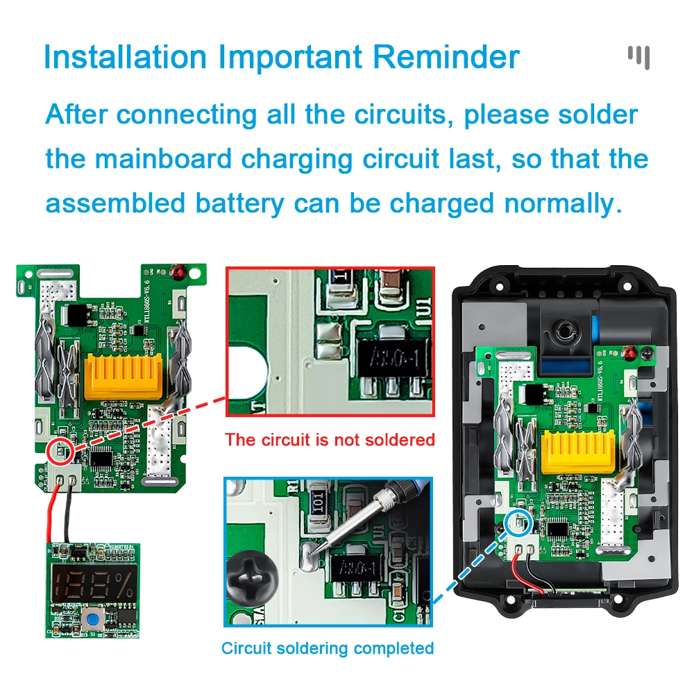 BL1830バッテリーケースマキタ18v diy 3.0Ah 6.0Ah 1860 1850シェルボックスbms pcbボード充電保護ledデジタルBL1840