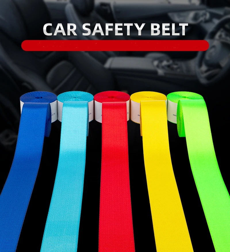 3.6 Meters Car Safety Belt Seatbelt Webbing Fabric Racing Car Modified Safety Belts Harness Straps Standard Certified Wholesale