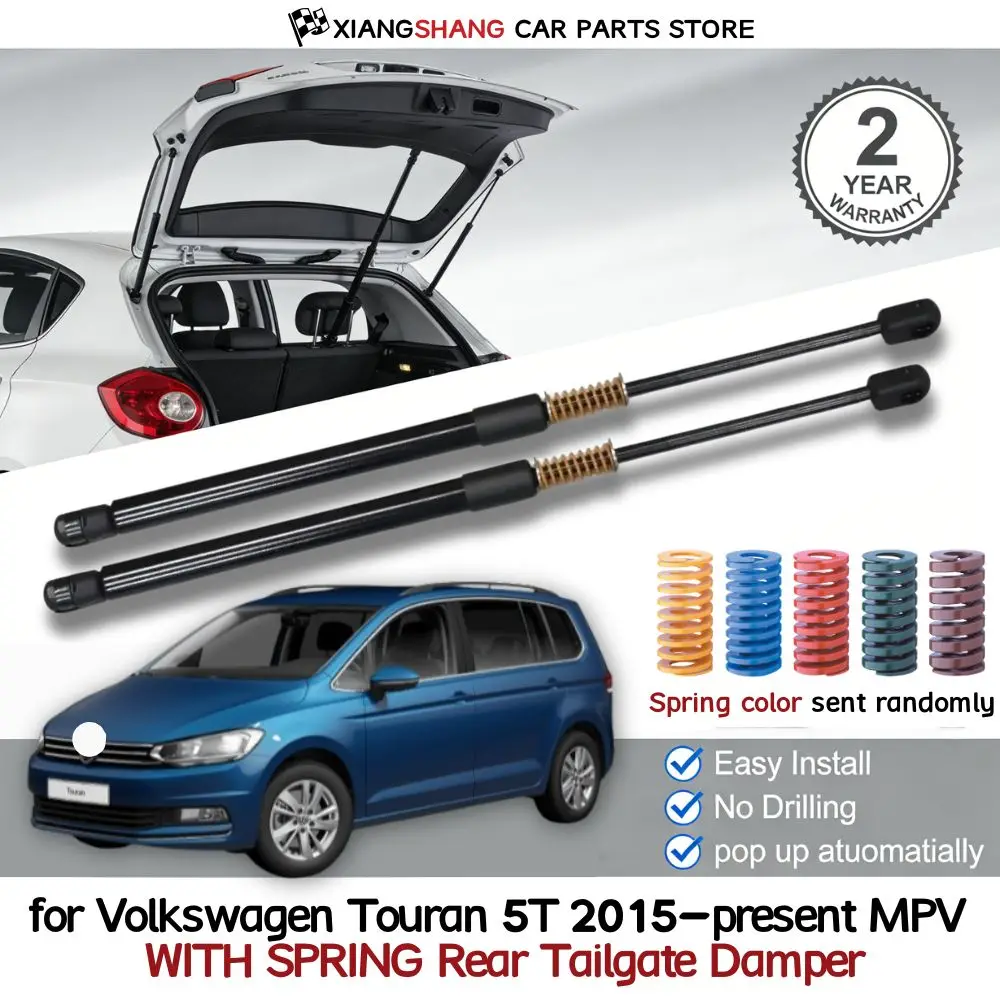

2pcs Rear Pop out Auto Open With Die Springs Damper Trunk for Volkswagen Touran 5T 2015-present MPV Tailgate Gas Struts
