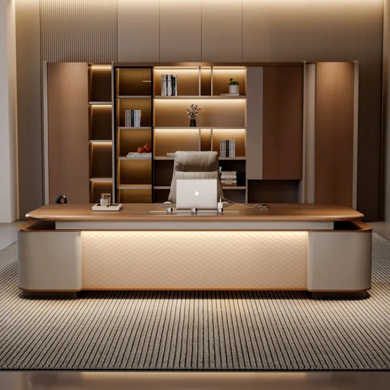 CEO Desk,Boss Table,Boss , Modern And Minimalist Design, High-End Executive Desk, Complete Set Of Furniture For The Chairman'S O