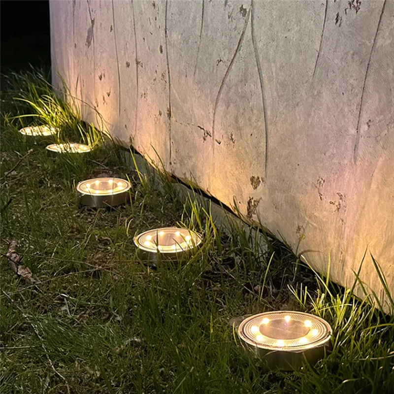 8PCS Solar Ground Lights IP68 Solar Lights Outdoor Solar Garden Lights In-Ground Landscape Lights For Yard Walkway-ABLI