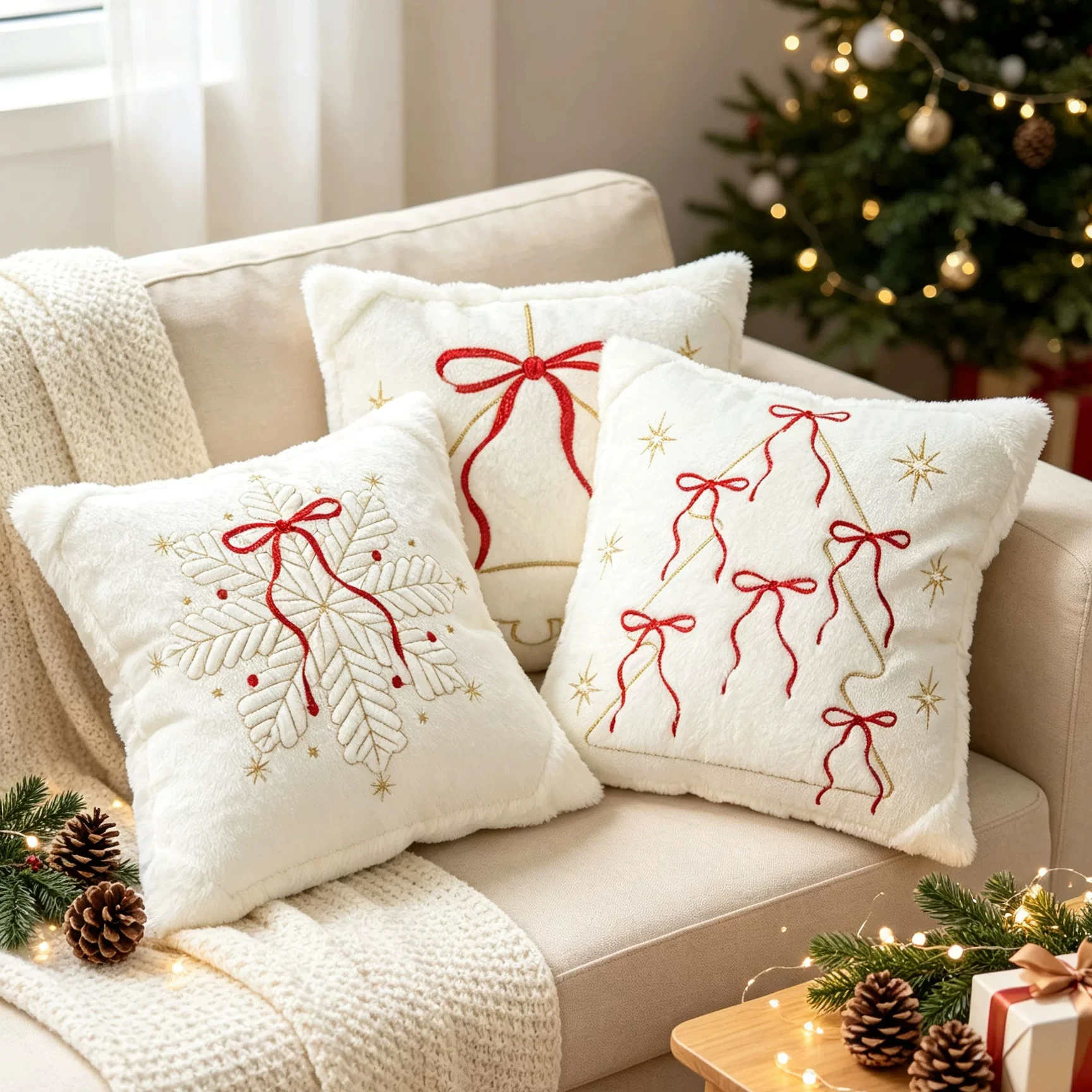 festive-christmas-embroidered-white-plush-throw-pillow-snowflake-bow-square-cushion-for-living-room-sofa-decor