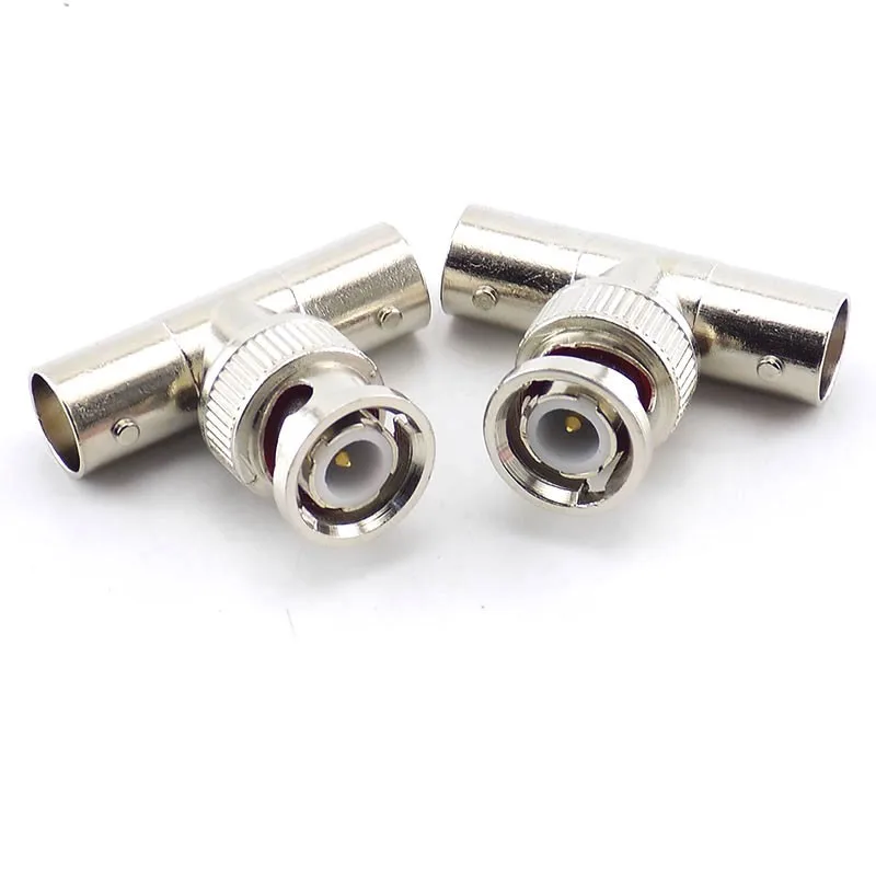 10pcs BNC Connector 1 Male to 2 Female Ends Coupler Adapter for CCTV IP Camera Security System B5