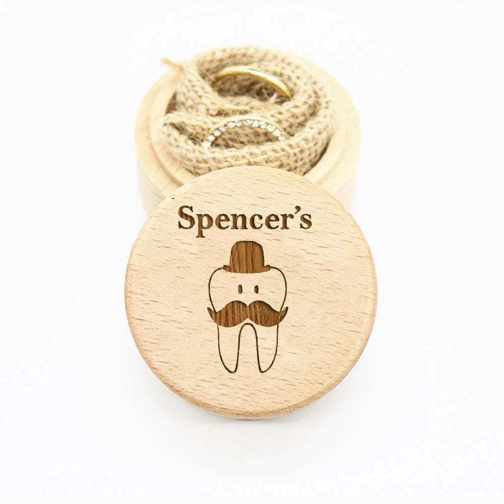 Personalised Girl Boy Wooden Tooth Box Engraved Milk Teeth Storage Collect Teeth Umbilical Save Gifts Custom Name Keepsake Boxes