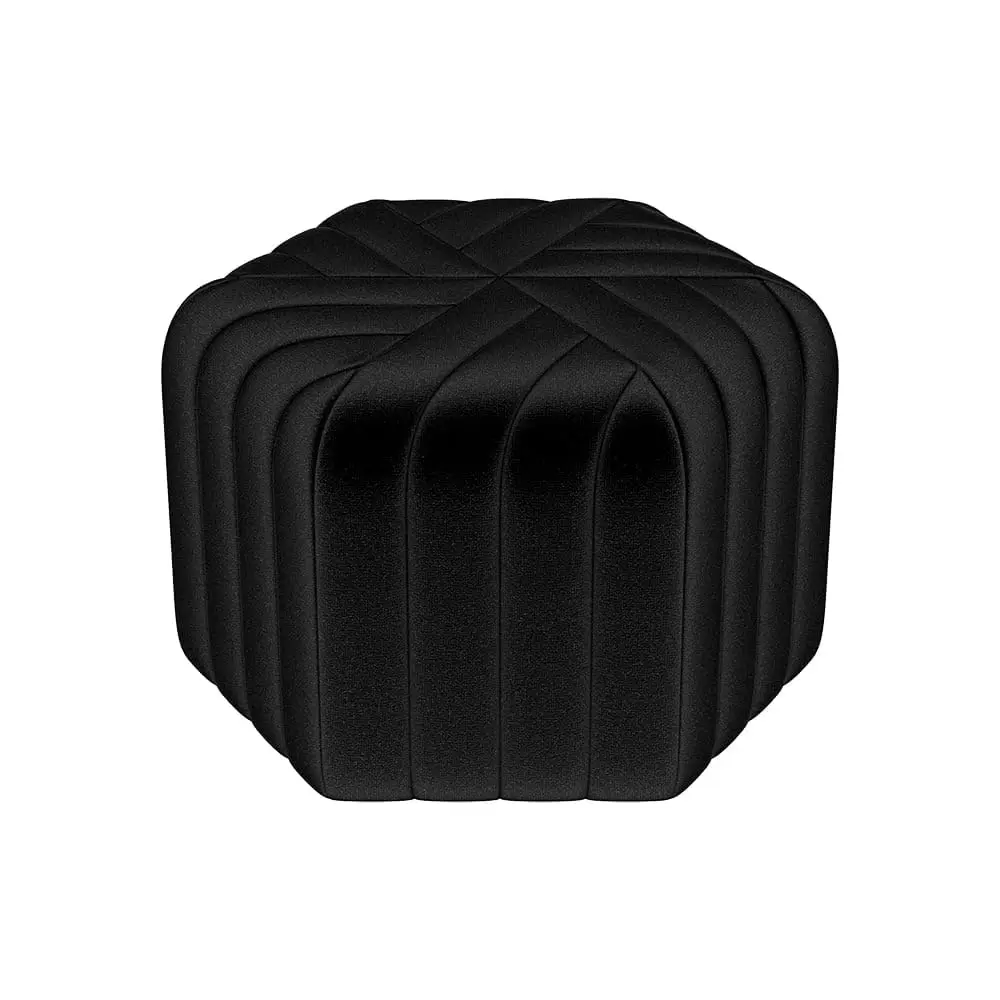 Hexagonal Velvet Pouf Ottoman Footstool, 18.5", Living Room & Bedroom, Customized