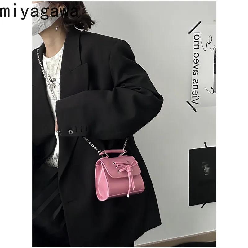 Miyagawa-Bolsa feminina de um ombro com corrente tiracolo, mini sacolas prateadas, pendulares, requintada, verão, nova, 2022