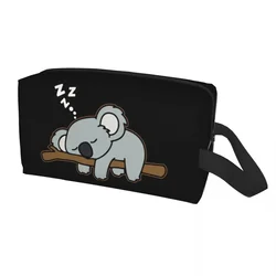 Cute Lazy Koala Bear Napping Makeup Bag for Women Travel Cosmetic Organizer Fashion Zoo Animal Storage Toiletry Bags