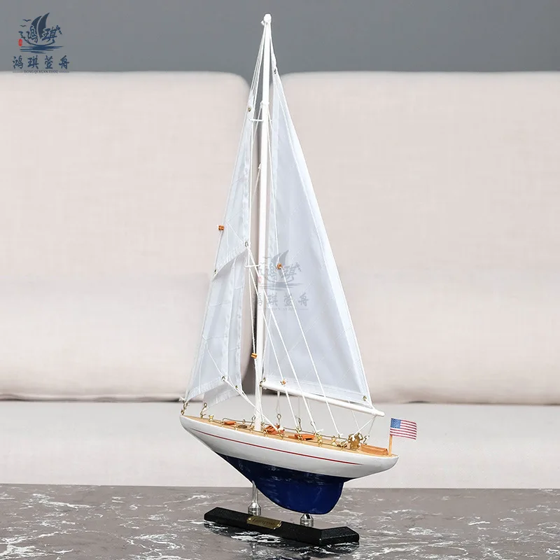For Wooden Sailboat Model “Smooth Sailing”, Desktop Nautical Decor for Office & Living Room, Housewarming Gift