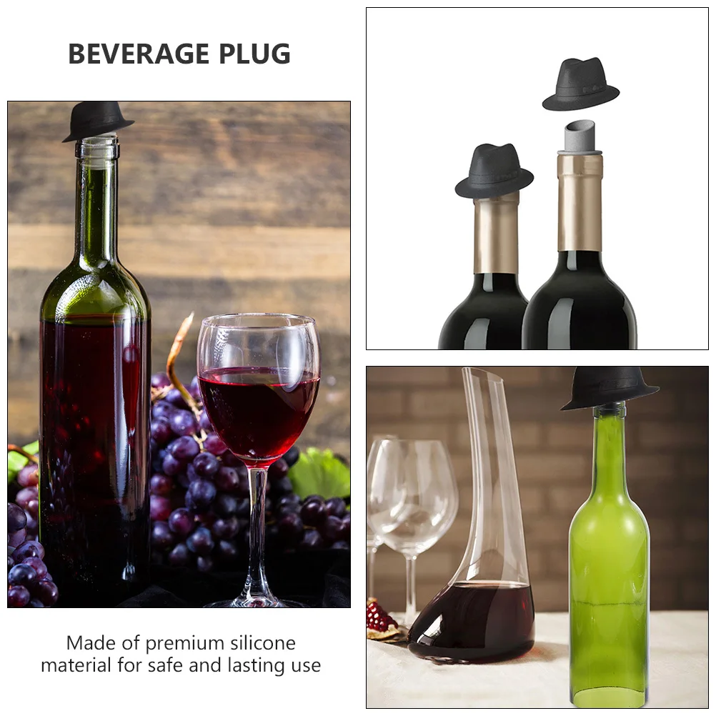 

1pc Silicone Wine Bowler Hat Style Silicone Bottle Plug Vacuum Sealing Plug For Beer Oil Bottle Fresh Keeper