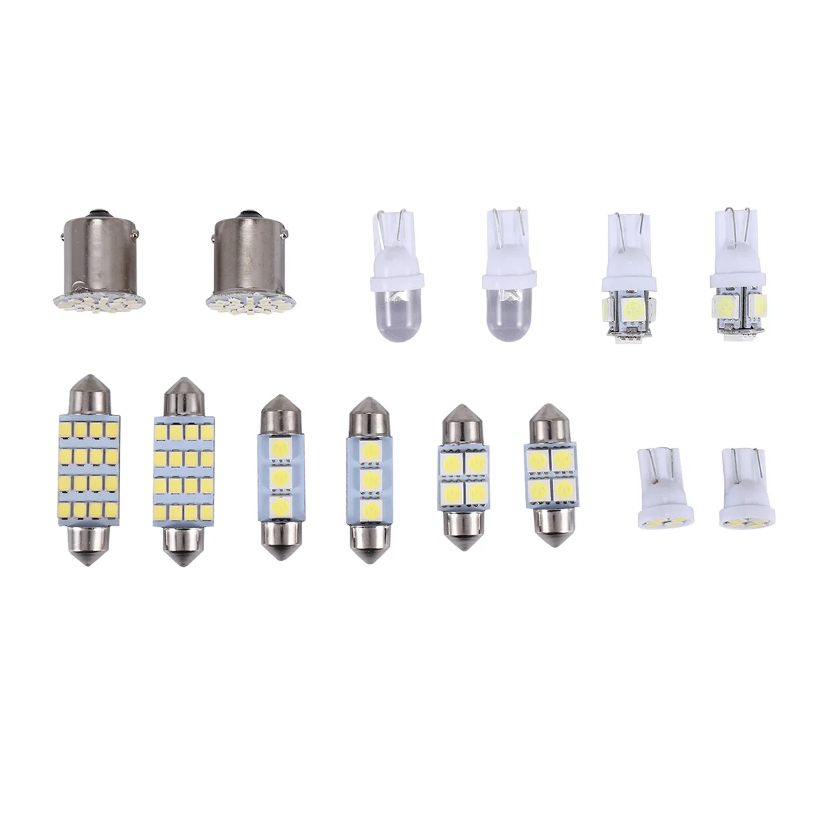 14X White LED Car Interior Inside Light Dome Trunk Map License Plate Lamp Bulbs