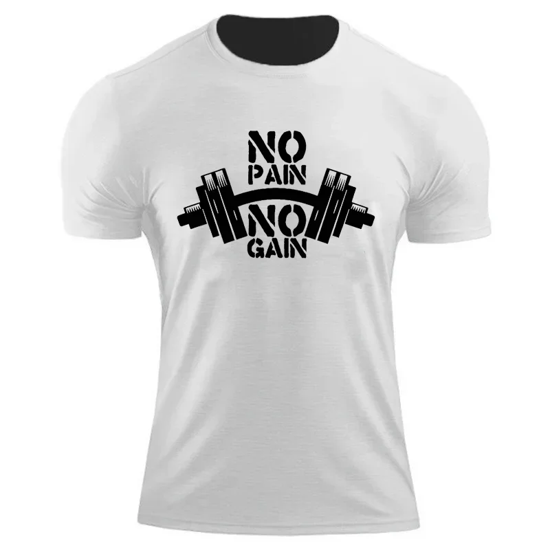 T Shirt for Men no pain no gain Print Men\'s Brand Tshirts Fashion Harajuku T-shirt short sleeve Men Tees T Shirt y2k streetwear