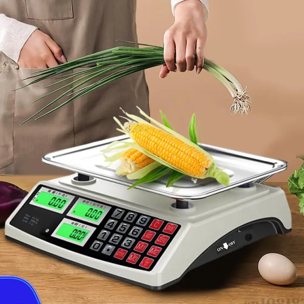 

40kg/1g Price Computing Scale with Stainless Steel Plate Counting Weight Scale Waterproof Electronic Small Scale for Vegetables