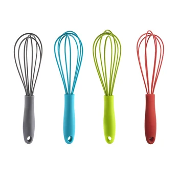 미니 실리콘 에그 거품기 내구성 핸드 헬드 휘핑 크림 폼 메이커, 미끄럼 방지 에그 믹서기, 휴대용 실리콘 에그 휘스커