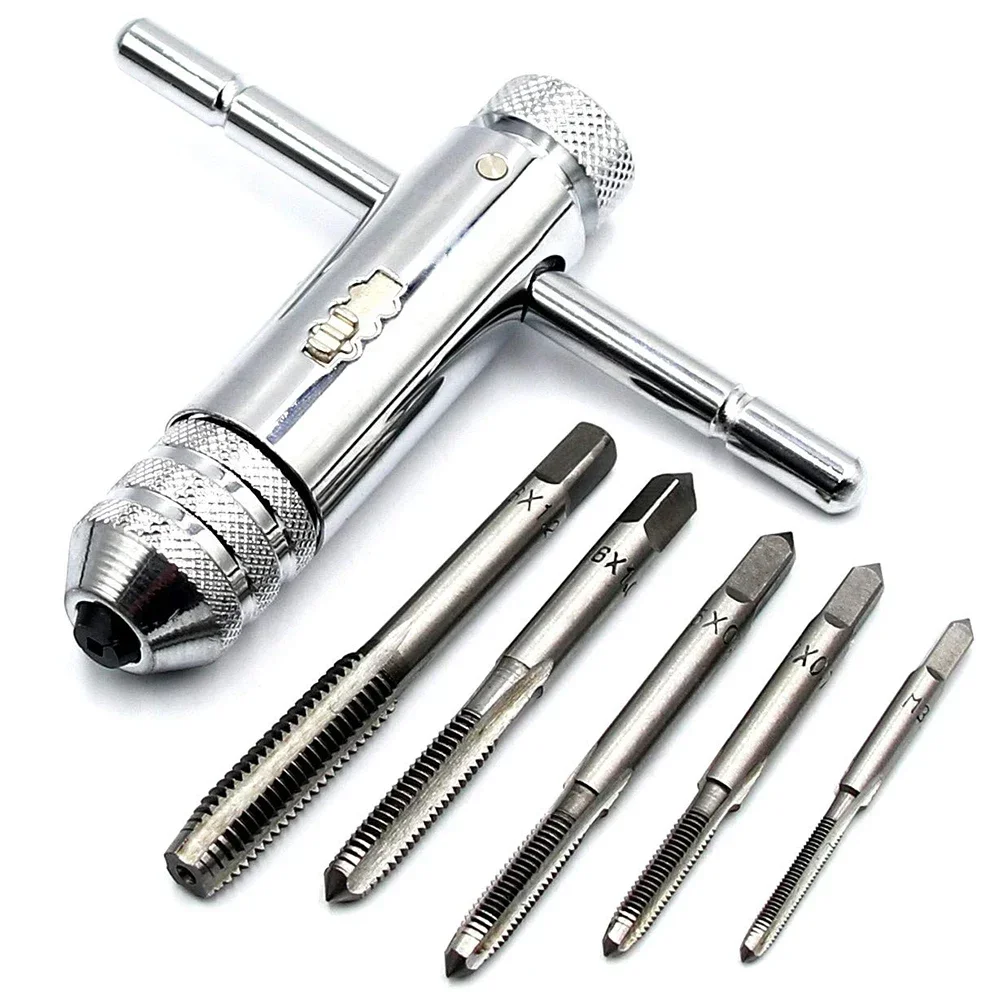 

M3-M8 Taps Adjustable Ratchet Wrench Home Repair Workshop Chromium-plated Finish Left-handed Use For Hex Drives