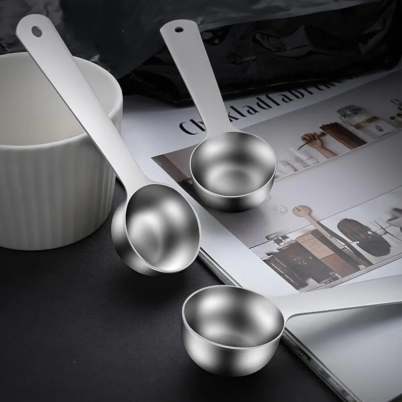 Cuchara Medidora Duradera de Acero Inoxidable, Utensilios de Cocina de Grado Alimenticio para Café, Condimentos y Repostería