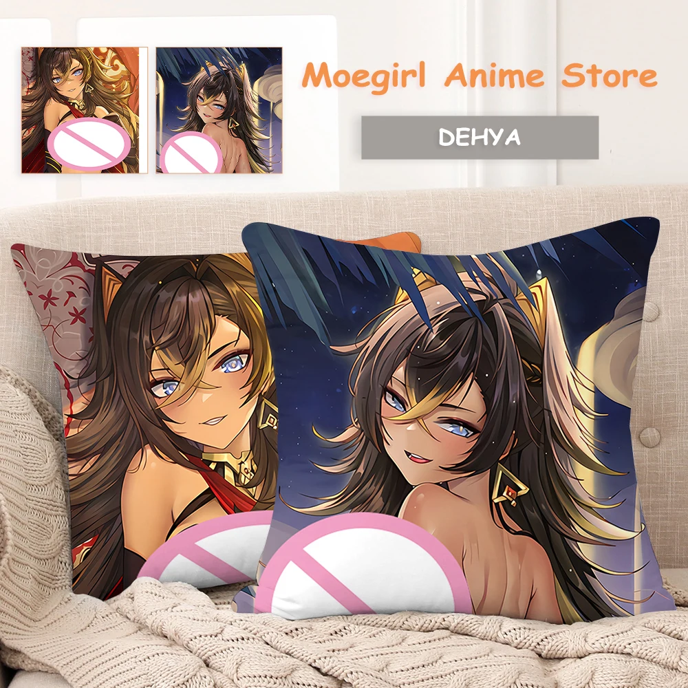 Genshin Impact Dehya fundas de cojín para cama, fundas de almohada decorativas para sofá, 45x45