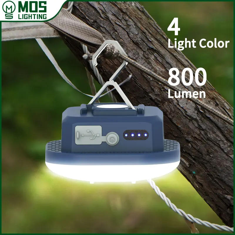 MOSLIGHTING-LED Lâmpada de acampamento multifuncional, lanterna impermeável, luz forte, suspensão magnética, carregamento USB, lanterna ao ar livre