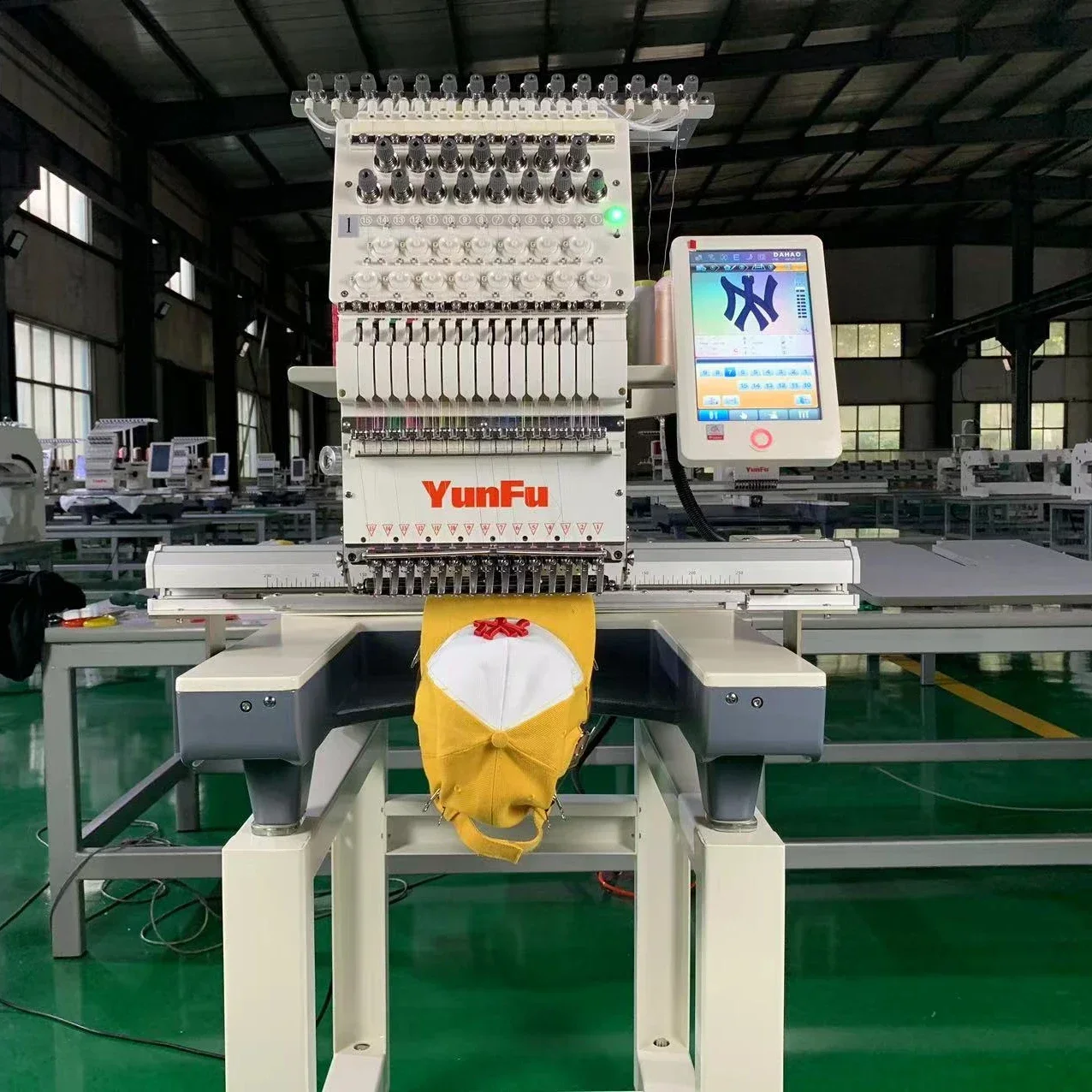 

YunFu Machinery Fully Automatic Embroidery Machine Single Head 15 Needles For Hat Flat Embroidery 400*600 Mm Work Area