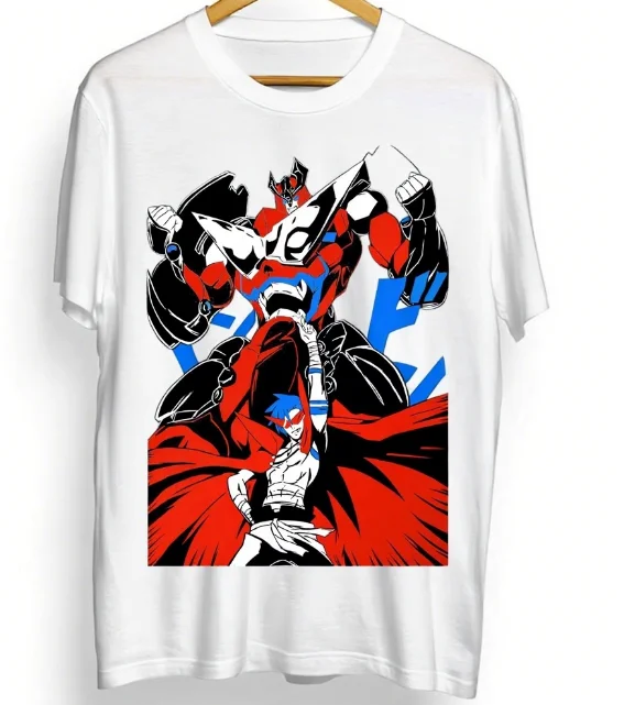 Trend Summer Cosplay Neutral Black and White Tengen Toppa T-shirt Gurren Lagann Kamina Anime Manga Black Gifts Shirt All Sizes