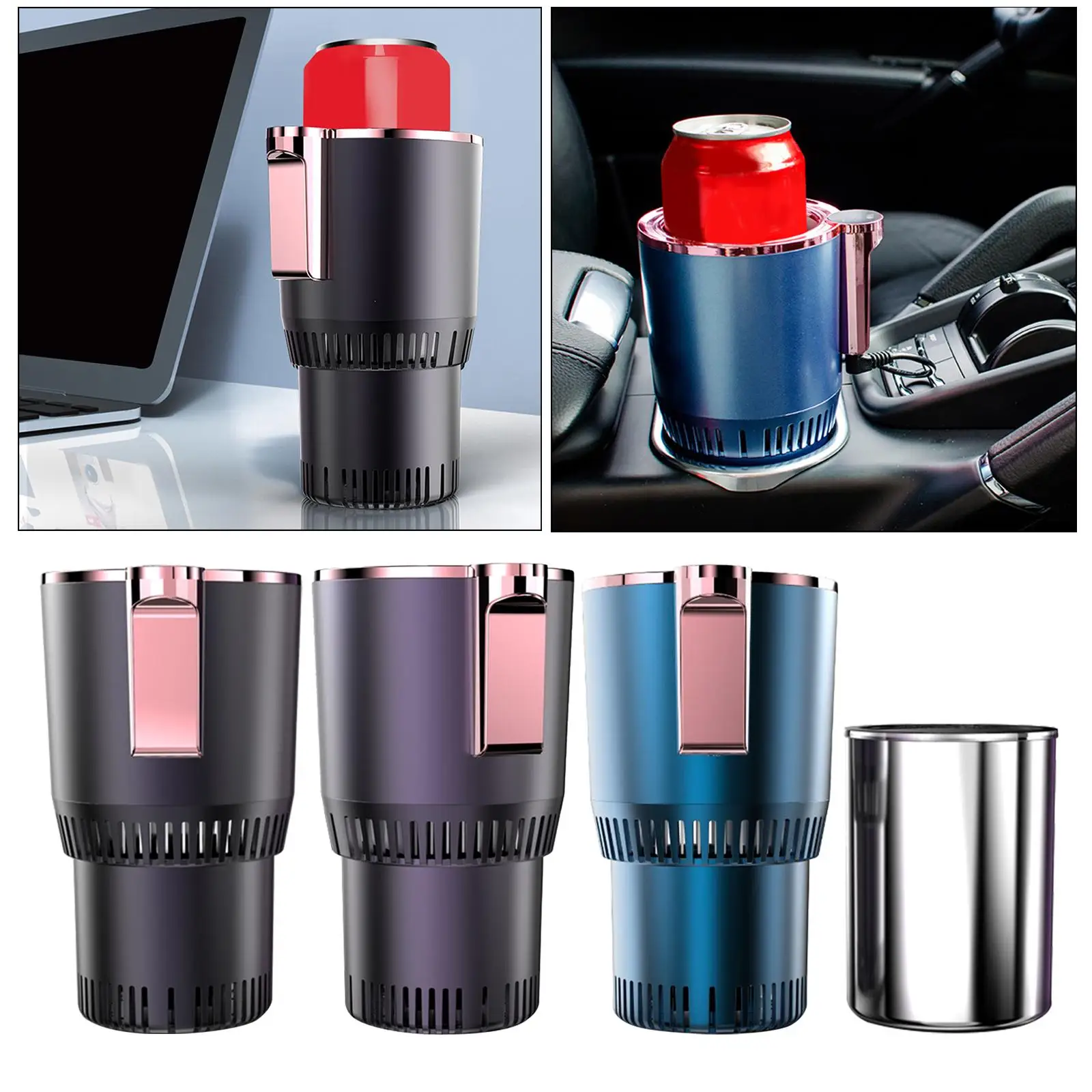 Taza de enfriamiento y calentamiento inteligente 2 en 1 para coche, soporte para taza de enfriamiento y calentamiento automático, mantiene la bebida fresca y caliente