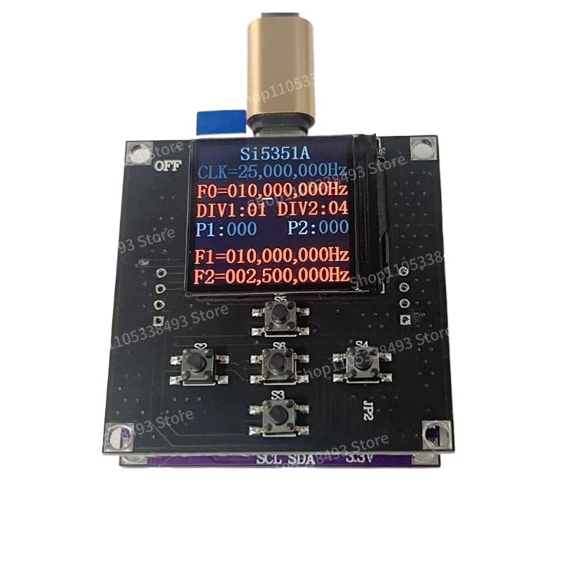 For SI5351 Warm Supplement 200M Adjustable Clock Signal Generator Module High Frequency Signal Square Wave Frequency Generator