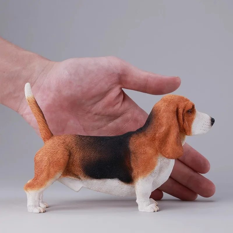 Pre-sale JXK 1/6 Schaal Gesimuleerde Diermodel Schattige Puppy Hars Basset Hound Dog Model Desktop Ornament Decoratie Gift
