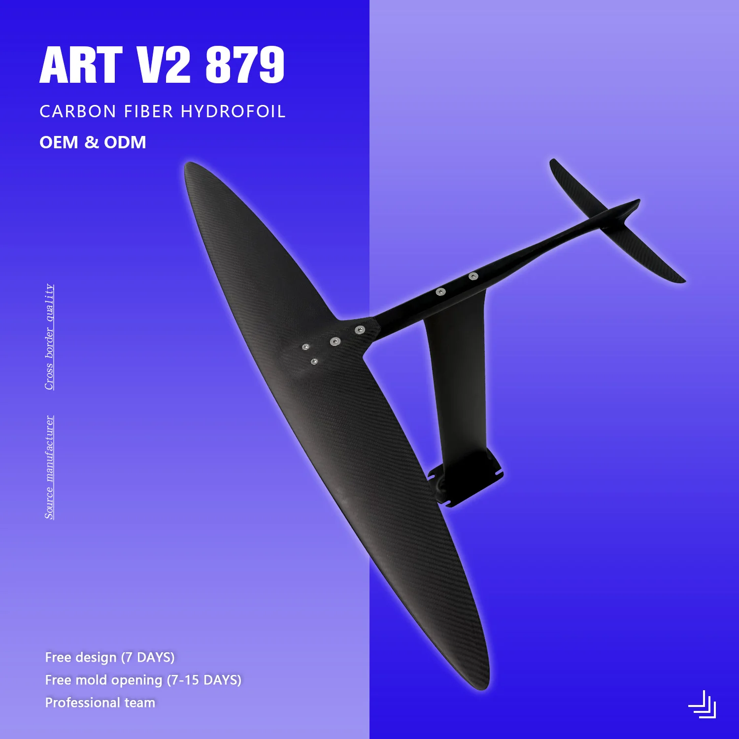 

High Quality Carbon Fiber /Kite Art V2 879 Hydrofoil Wing Inflatable Board Whole Surf Hydrofoil Set For Kitesurfing