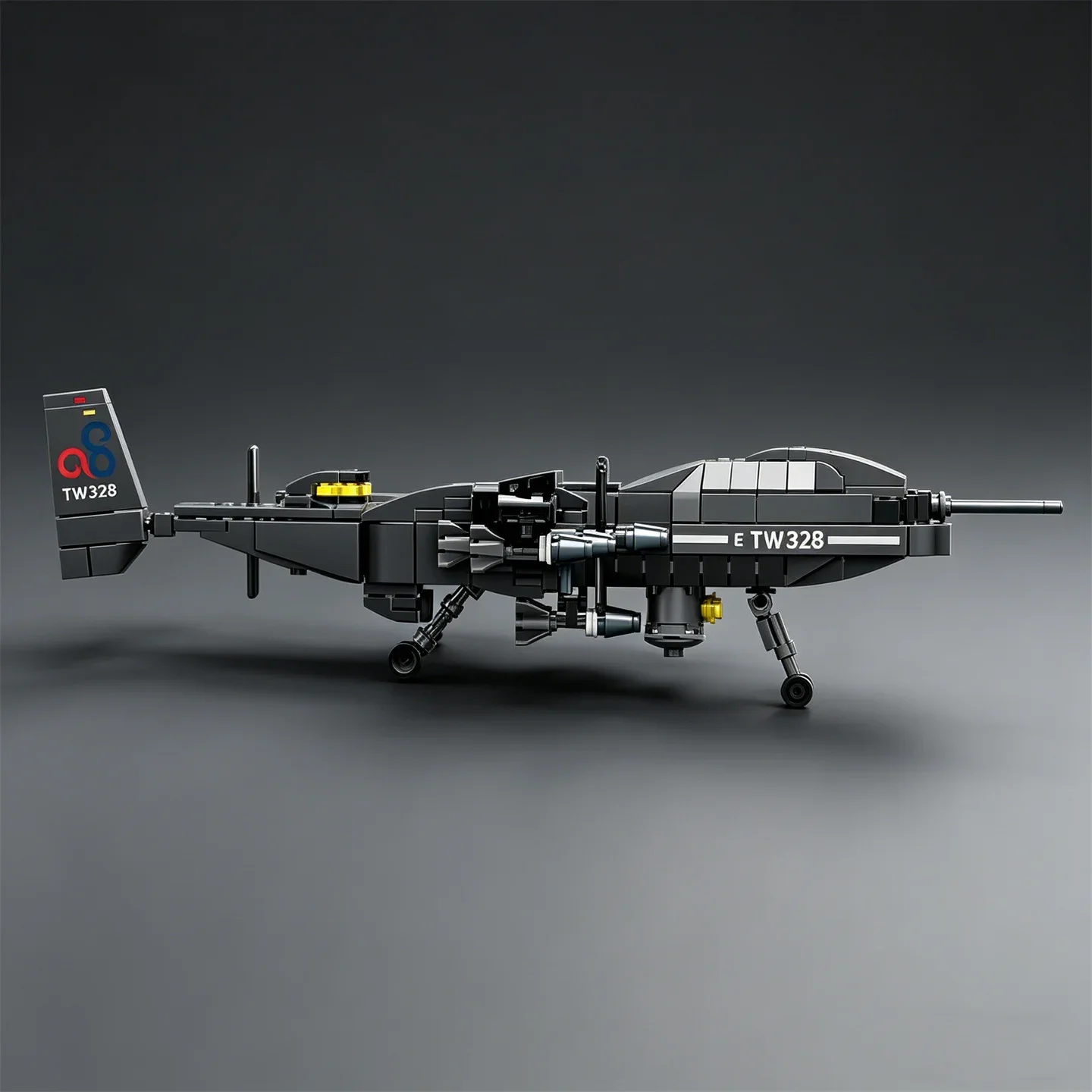 New Military Series MOC Transport Plane Model NEW TWIN-TAILED SCORPION Build-It-Yourself Fixed-Wing Drone Toy