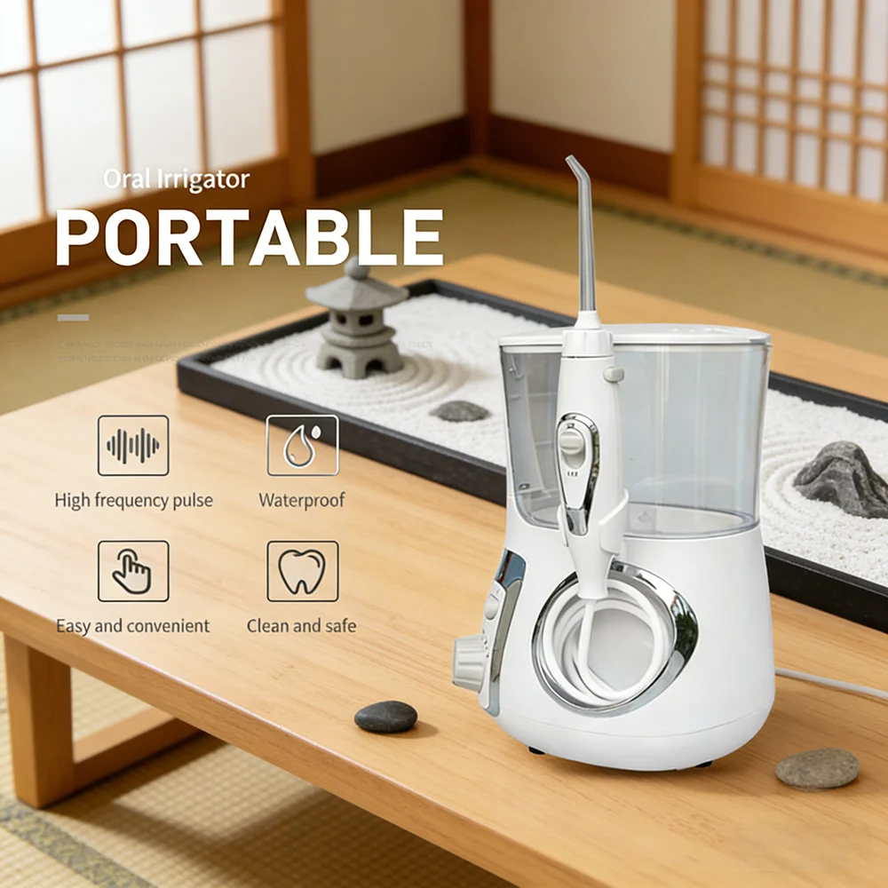 

Настольный электрический ирригатор для полости рта 800 мл, 10 режимов, профессиональный водный флоссер для чистки зубов и ухода за деснами